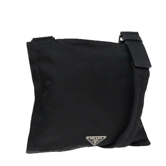 PRADA Shoulder Bag Nylon Black Silver - Picture 1 of 16